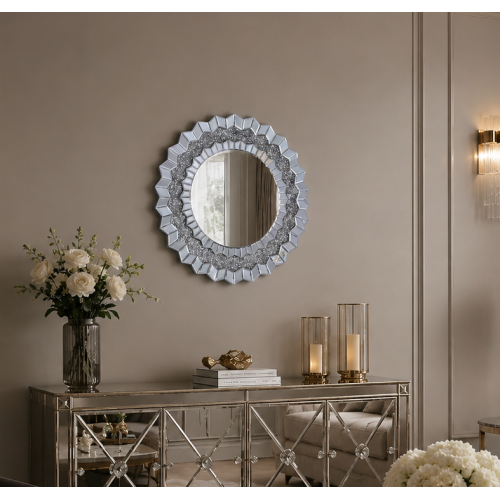 Luxury Smokey Grey Wall Mirror Crafted with Premium-Quality Glass and Elegant Sparkling Finish