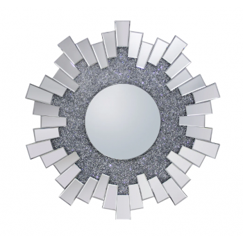 Luxury Sparkling Wall Mirror with Smokey Grey & Silver Glass Finish