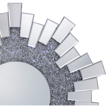 Luxury Sparkling Wall Mirror with Smokey Grey & Silver Glass Finish
