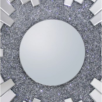 Luxury Sparkling Wall Mirror with Smokey Grey & Silver Glass Finish