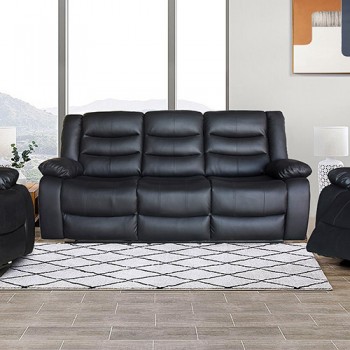 Arabella Manual Recliner Sofa Set – 3R+2R Premium Leatherette with LED Lighting