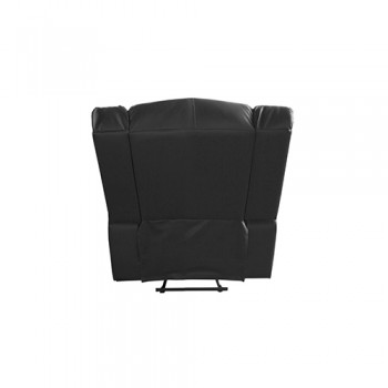 Single Seater Recliner Chair - Doris Faux Leather Armchair with Sturdy Wooden Frame in Black