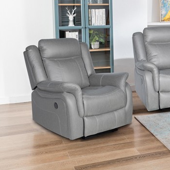 Bently 3R+1R+1R Seater Fabric Power Recliner with USB & Cup Holders 