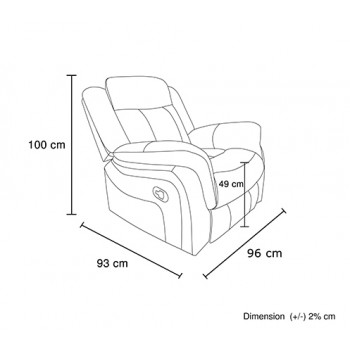 Bently 3R+1R+1R Seater Fabric Power Recliner with USB & Cup Holders 