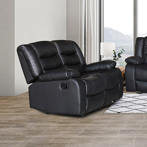 Doris 2 Seater Recliner Sofa in Faux Leather - Wooden Frame Lounge Couch for Australian Homes