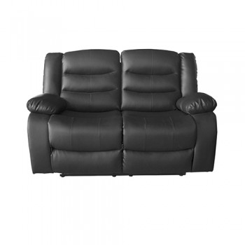 Doris 2 Seater Recliner Sofa in Faux Leather - Wooden Frame Lounge Couch for Australian Homes