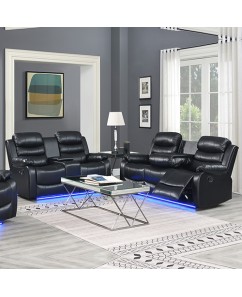 Arabella 3R+2R Manual Recliner Sofa Set in Finest Leatherette with LED Light