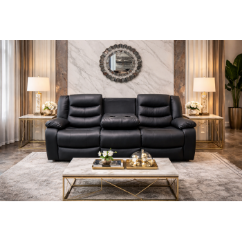 Doris 3 Seater Recliner Sofa Faux Leather Couch Multiple Colour
