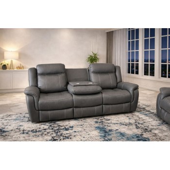 Bently 3R+1R+1R Seater Fabric Power Recliner with USB & Cup Holders 