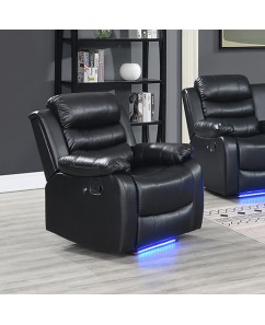 Arabella 1 Seater Leatherette Recliner Sofa with LED Lights