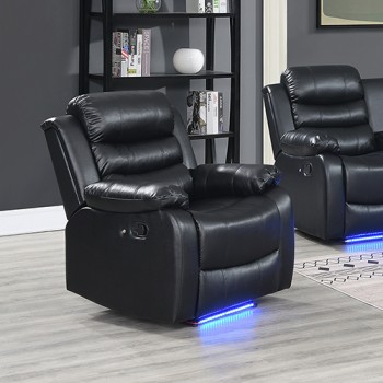 Arabella 1 Seater Leatherette Recliner Sofa with LED Lights