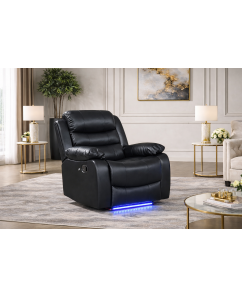 Arabella 1 Seater Leatherette Recliner Sofa with LED Lights