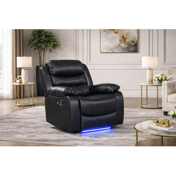 Arabella 1 Seater Leatherette Recliner Sofa with LED Lights