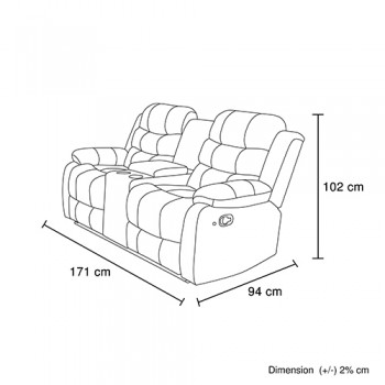 Arabella 3R+2R+1R Seater Leatherette Recliner Sofa with LED Lights