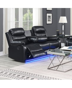 Arabella 3 Seater Leatherette Recliner Sofa with LED Lights