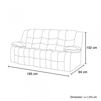 Arabella 3R+2R+1R Seater Leatherette Recliner Sofa with LED Lights