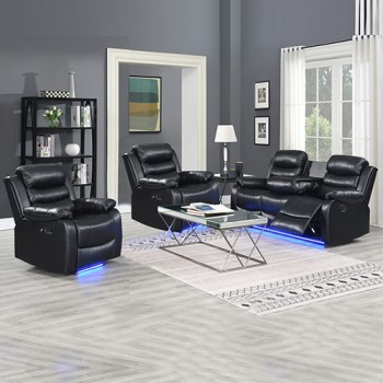 Arabella 3R+1R+1R Seater Leatherette Recliner Sofa with LED Lights