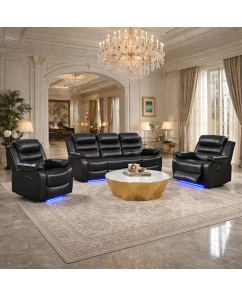 Arabella 3R+1R+1R Seater Leatherette Recliner Sofa with LED Lights