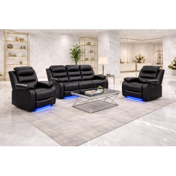 Arabella 3R+1R+1R Seater Leatherette Recliner Sofa with LED Lights