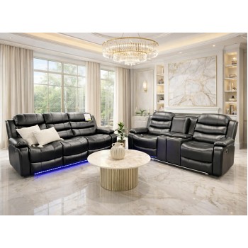 Arabella 3R+2R Seater Leatherette Recliner Sofa with LED Lights