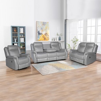 Bently 3R+2R+1R Seater Fabric Power Recliner with USB & Cup Holders 