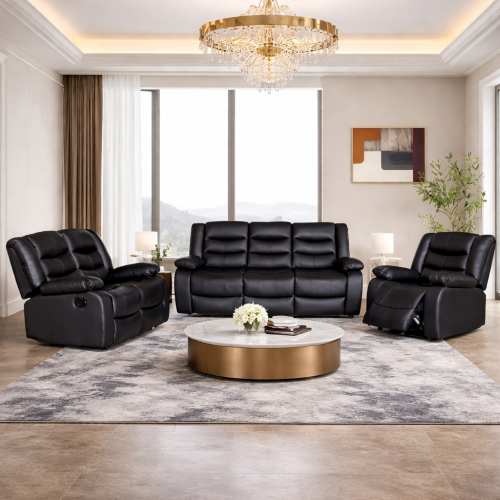 Doris 3+2+1 Recliner Sofa Suite Faux Leather Manual Multiple Color