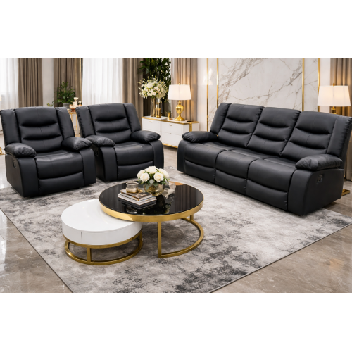 Doris 3+1+1 Recliner Sofa Suite Faux Leather Manual Multiple Color 
