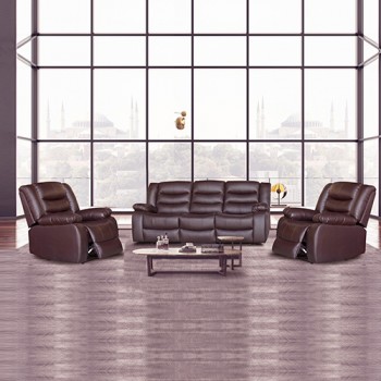 Doris 3+1+1 Recliner Sofa Suite Faux Leather Manual Multiple Color 