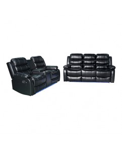 Arabella 3R+2R Manual Recliner Sofa Set in Finest Leatherette with LED Light