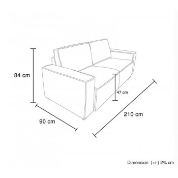 Katrina 3 Seater Fabric Sofa with Solid Wood Frame in Multiple Color  