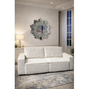 Katrina 3 Seater Fabric Sofa with Solid Wood Frame in Multiple Color  