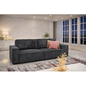 Katrina 3 Seater Fabric Sofa with Solid Wood Frame in Multiple Color  