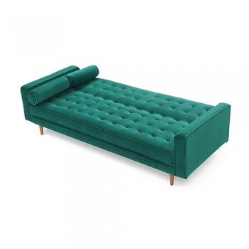 Velvet 3 Seater Sofa Bed – Luxurious Green Couch with Adjustable Click-Clack Comfort