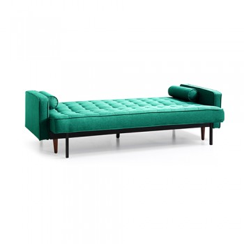 Velvet 3 Seater Sofa Bed – Luxurious Green Couch with Adjustable Click-Clack Comfort