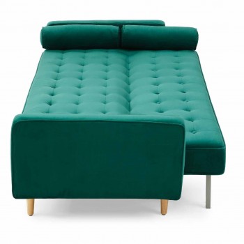 Velvet 3 Seater Sofa Bed – Luxurious Green Couch with Adjustable Click-Clack Comfort