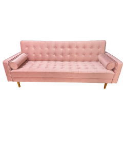 Velvet 3 Seater Sofa Bed – Luxurious Green Couch with Adjustable Click-Clack Comfort