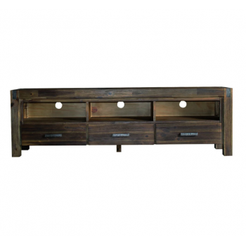Nikoly Solid Acacia TV Cabinet with Drawers and Open Shelves