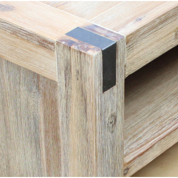 Nikoly Solid Acacia TV Cabinet with Drawers and Open Shelves