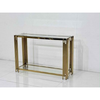 Gold Console Table with Black Glass Top AU: Defining Modern Entryway Luxury